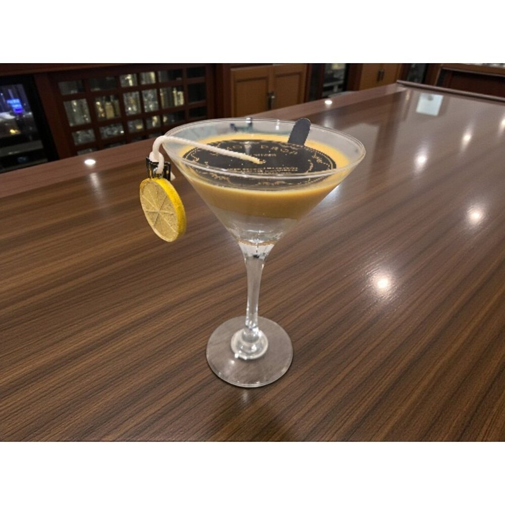 New Large Lemon Drop Martini W/ Lemon Slice Candle Home Decor Gift Birthday